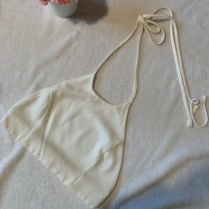 Chiffon Cropped Halter Top